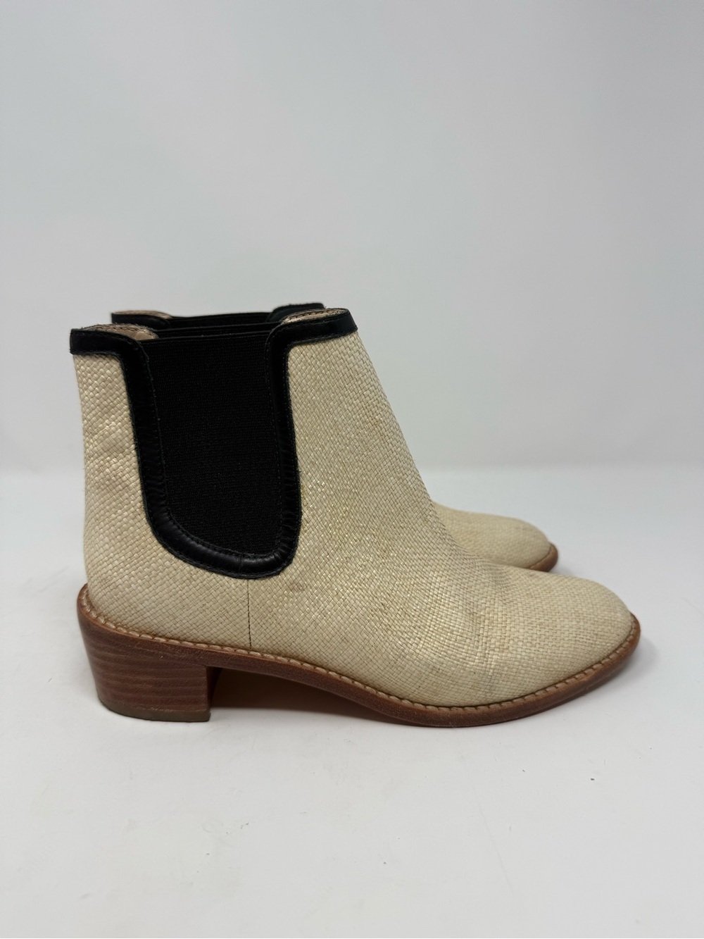 Loeffler Randall Wicker Rattan Woven Ankle Bootie Size 6